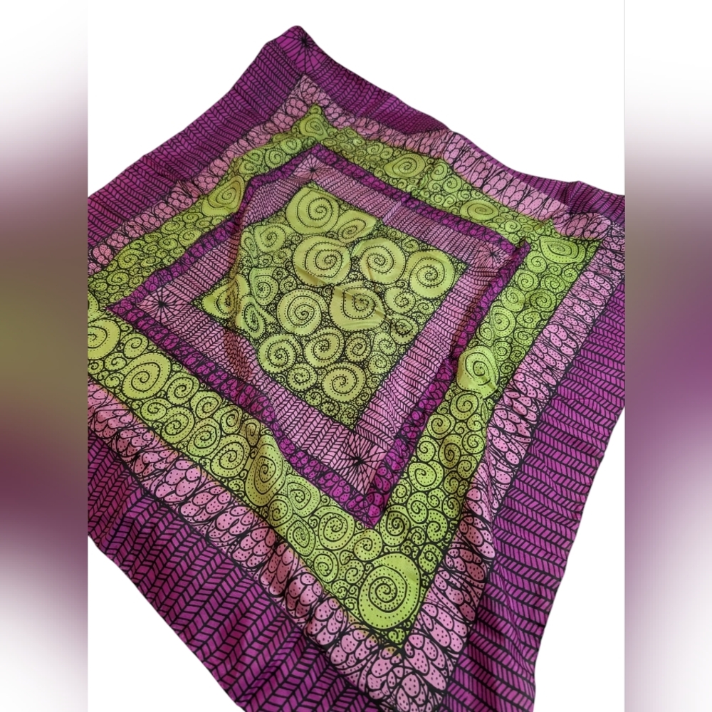 80s 90s Halloween Spirals And spiders Satin Scarf Vintage Headscarf Bandana